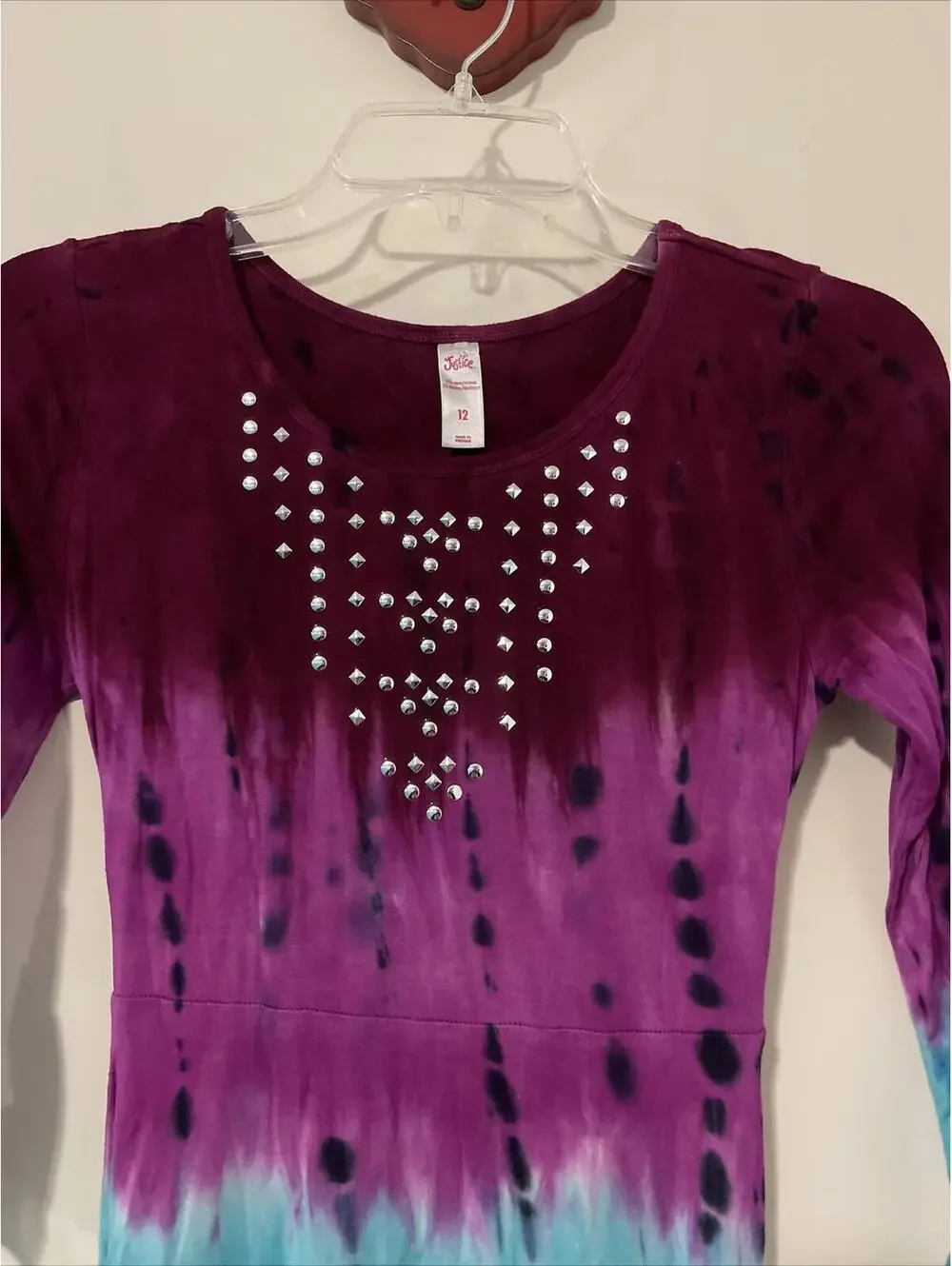 Justice Girls Size 12 Colorful Tie-Dye Flowy Dress! A4477
